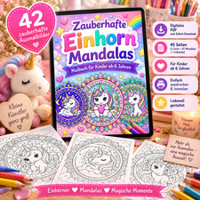 Einhorn Mandala Malbuch PDF   42 Ausmalbilder...