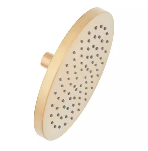 signature hardware 8" modern round rainfall shower head 1.8 gpm brushed gold - Picture 1 of 5