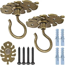 Dolibest Wall Mount Ceiling Hooks, Plant Hangers, Lantern, Bronze (2pcs)