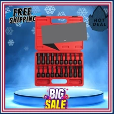 2637 1/2" Drive Master Imact Hex Driver Set, 20pc SAE/Metric 1/4"-3/4", 6-19mm