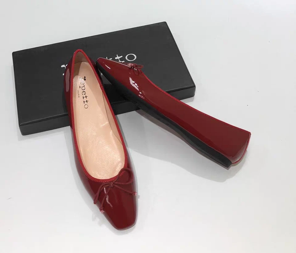 Zapatos planos Mary Jane Repetto, cabeza redonda, charol suela suave superficie zapatos Foto 2 de 4