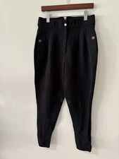 Vtg Pikeur Breeches Pants Horseback Riding Black W Germany 44 US 32 Knee Patches