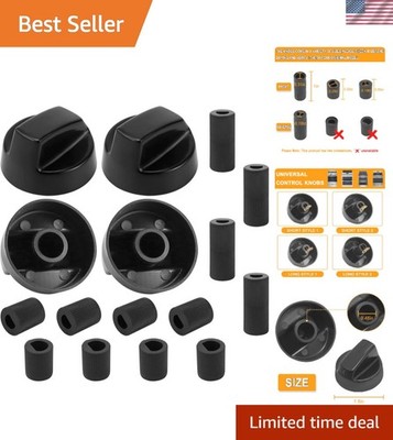 Universal Oven Knobs - Fits Most Gas & Electric Ranges - Black