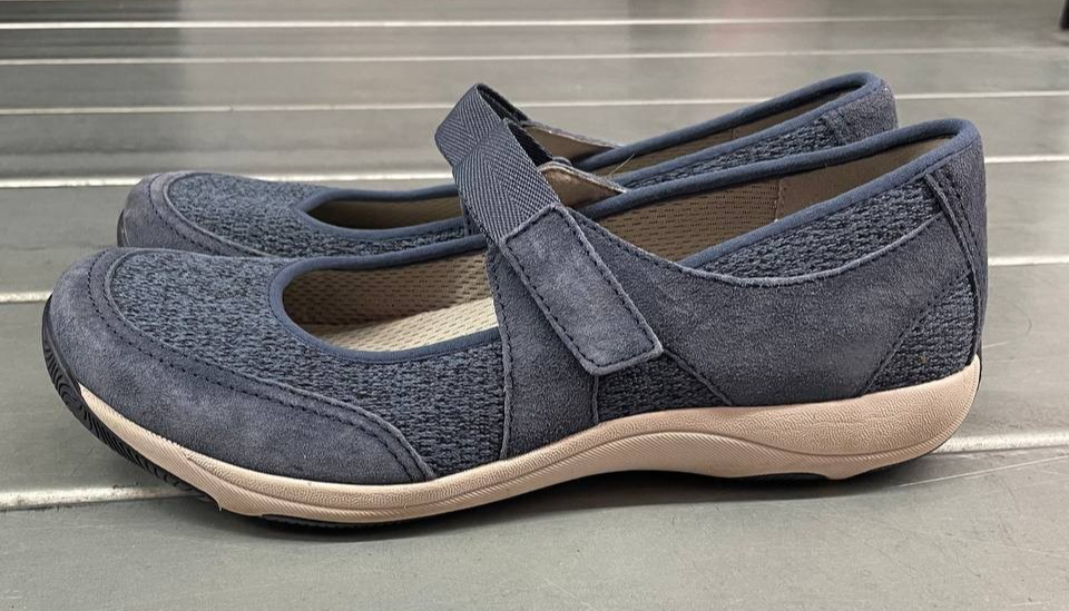 Dansko Hennie Mary Jane Flats Womens EU 40 US 9 Blue Suede Leather Comfort