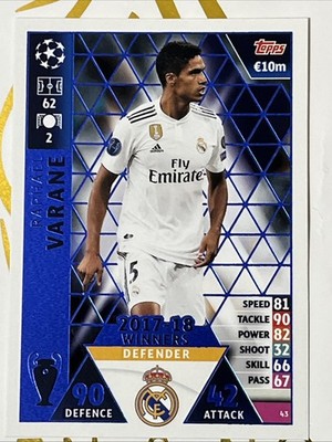 2018-19 Topps UEFA Champions Match Attax - 2017-18 Winners Raphael Varane #43
