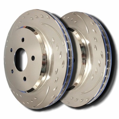 SP Performance D53-73-P Diamond Slot Brake Rotors Zinc Coating L/R Pr Front