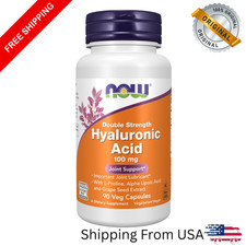Now Foods Hyaluronic Acid Double Strength 100 mg 60 Veg Capsules GMP Quality