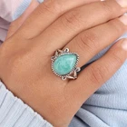 Natural Amazonite Gemstone 925 Sterling Silver Jewelry Handmade Ring For Gift