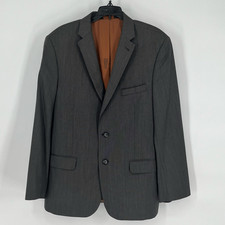 JOS A BANK Men s Suit Jacket 42R Metropolitan Gray 2 Button Stripe Wool Slim Fit