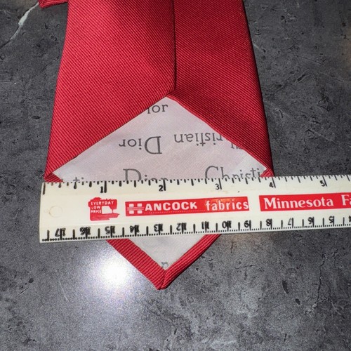 Christian Dior Solid Red Men’s Necktie Designer Tie Menswear Business Vintage - Picture 4 of 11