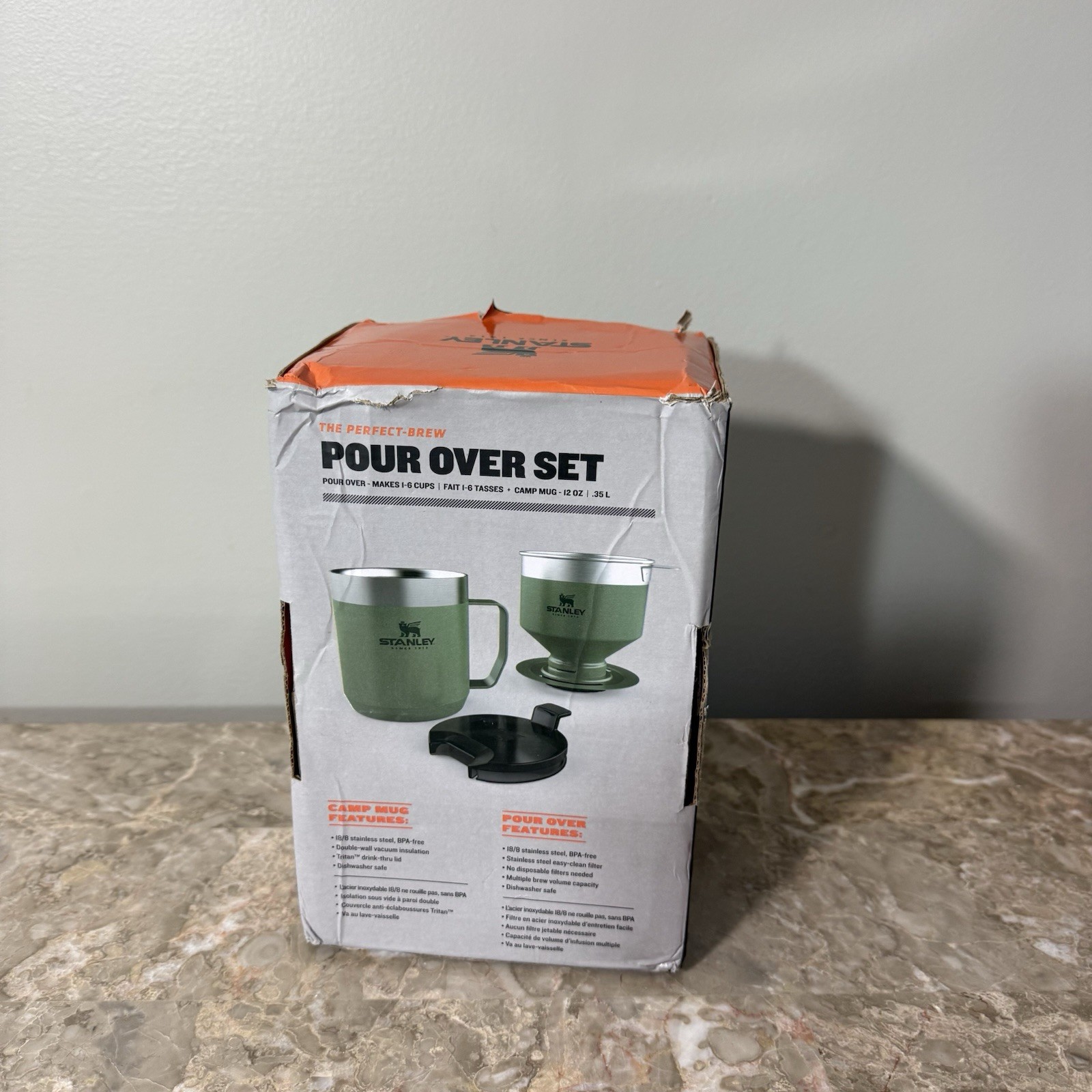 STANLEY CLASSIC PERFECT-BREW POUR OVER COFFEE SET Green NEW OPEN BOX