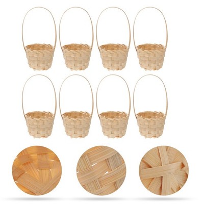  8 Pcs Gewebter Korb Rustikaler Aufbewahrungskorb Handheld Gemüsekorb