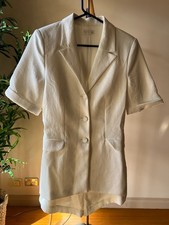 Kookai Women's Cream Short-Sleeve Blazer Dress w In-Built Shorts Longline