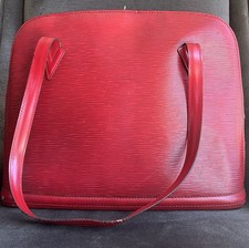 Vintage Louis Vuitton Red Epi Leather Zip Tot...