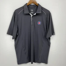 Chicago Cubs Polo Shirt Men's Size L Gray MLB Baseball Logo Cutter & Buck 