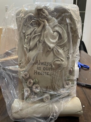 New In Box Dicksons Resin Angel Scroll  Always In Our Hearts  11  H