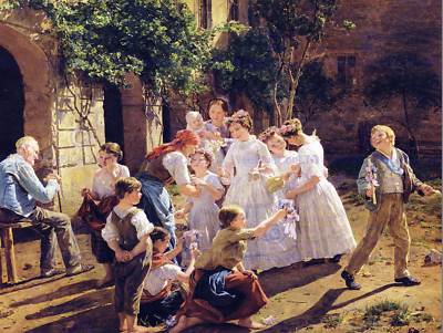 GEMÄLDE PORTRAIT GRUPPENSTUDIE WALDMÜLLER KORPUS CHRISTI KUNSTDRUCK POSTER LAH240