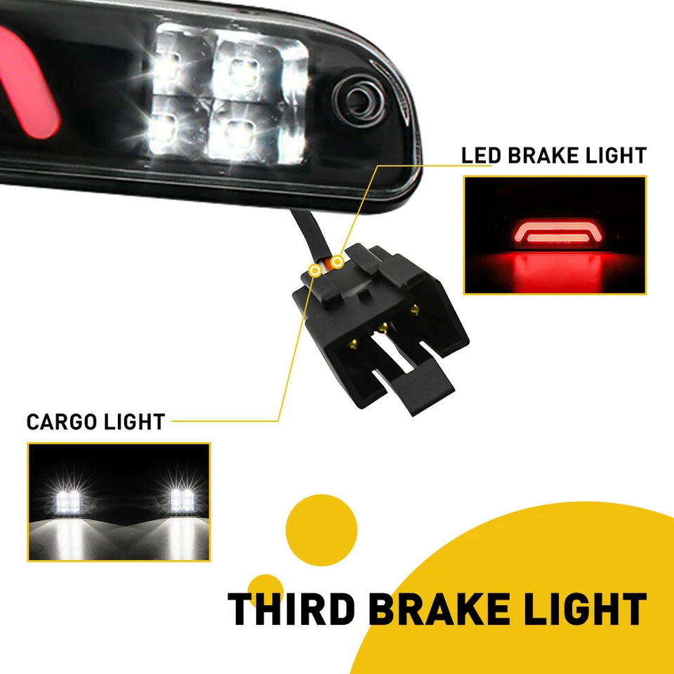 FOR 1995-2003 Mazda B2300 B2500 B3000 B400 LED 3RD BRAKE LIGHT CARGO LAMP SMOKED - Image 4 of 4