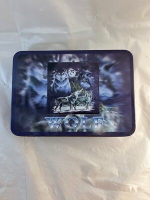 WOLF Wildlife Collection New Plastic With Collectors Tin Pocket Knife Lockback