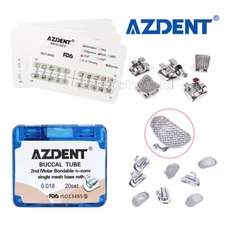 Dental Ortho Roth 018 Standard Brackets Hooks 3/ Buccal Tubes Bonding 2nd Molar
