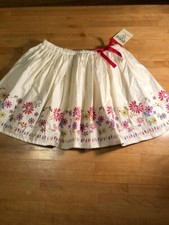 oshkosh b'gosh Girls Cotton Floral Print Cream Color Skirt Size 12 NWT