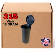 13 Dram Black Pop Top Bottle - BPA Free, Smell Proof Containers 315/case
