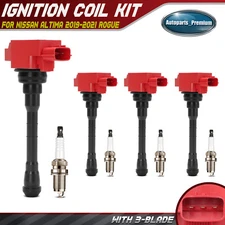 4x Red Ignition Coil & 4x Iridium & Platinum Spark Plug Kit for Nissan Altima