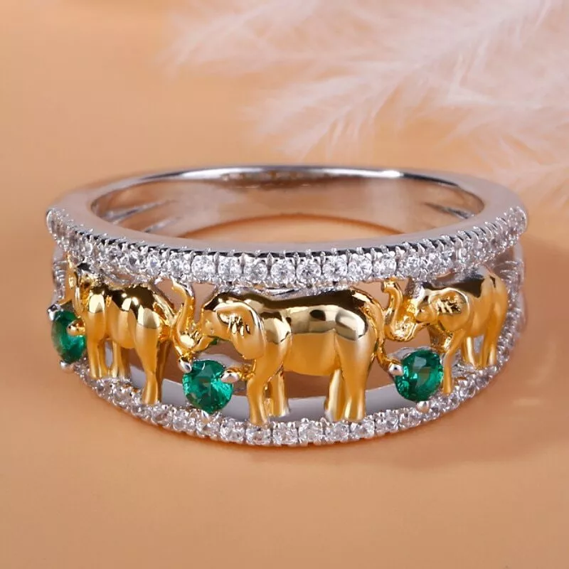 Anillo De Elefante De La Suerte Para Mujer Joyer a De Animales De