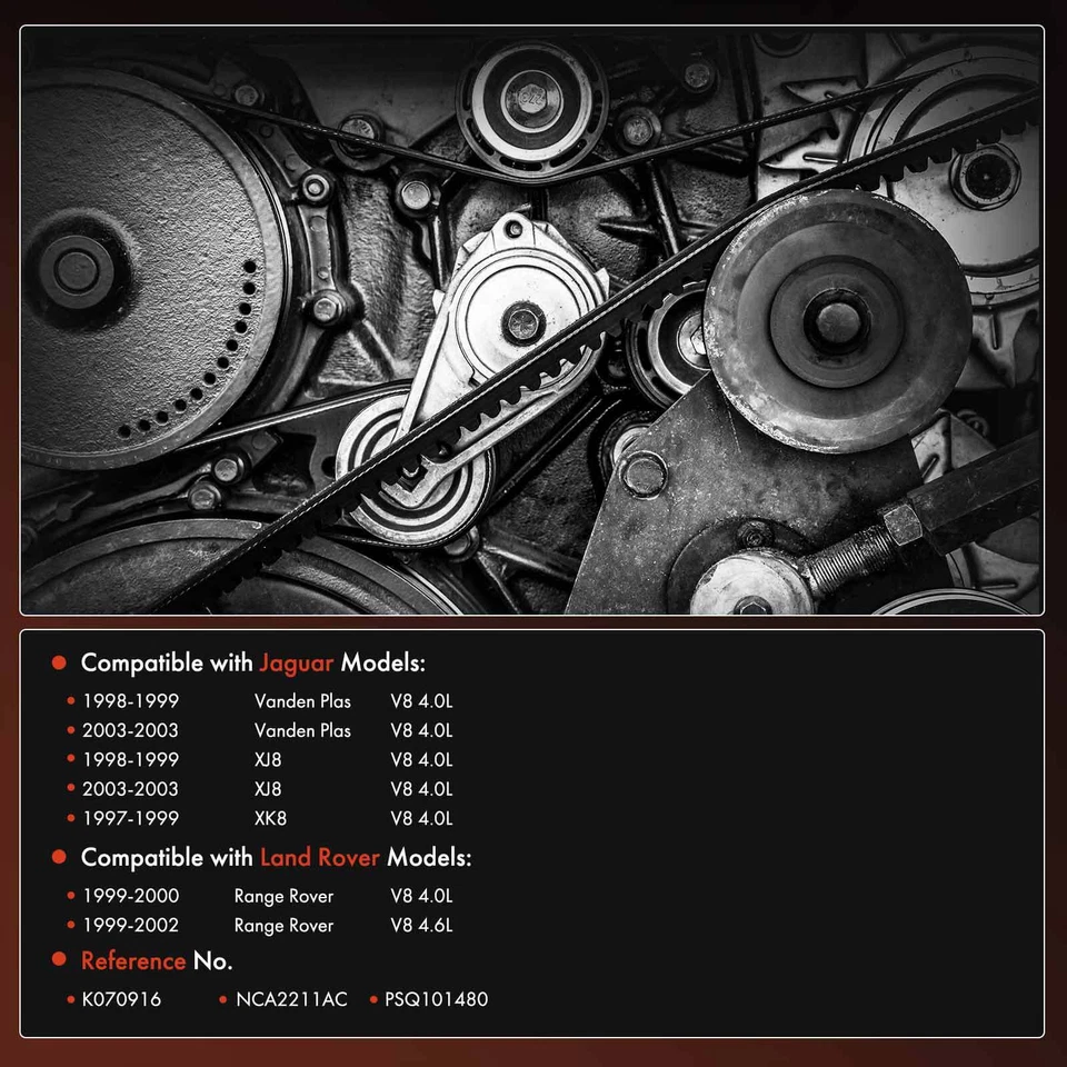 91.66 in Serpentine Belt for Jaguar XJ8 1998-1999 2003 Land Rover Range Rover - Image 2 of 4