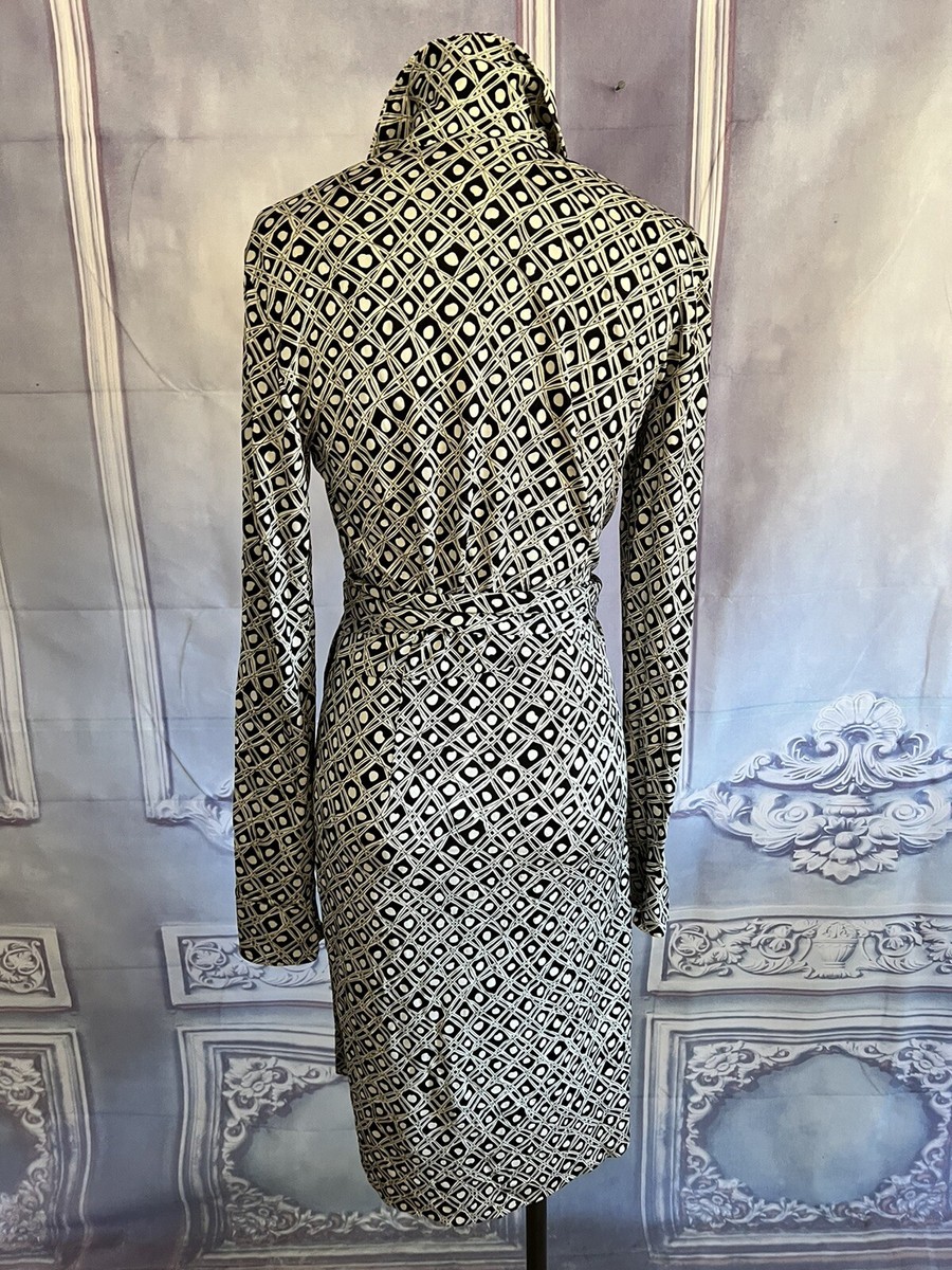Diane von Furstenberg Vintage 90s Geometric Wrap Dress SZ 4 Diane von Furstenberg Vintage 90s Geometric Wrap Dress SZ 4