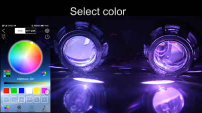 Car Devil Eye Demon Evil Eyes RGB Headlights DRL for 2.8inch BI