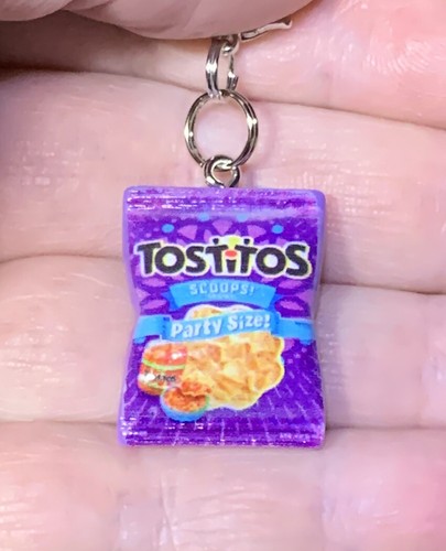 Tostitos Scoops Party Size Chips Bag Zipper Pull & Keychain Add On Clip!! - Picture 4 of 11
