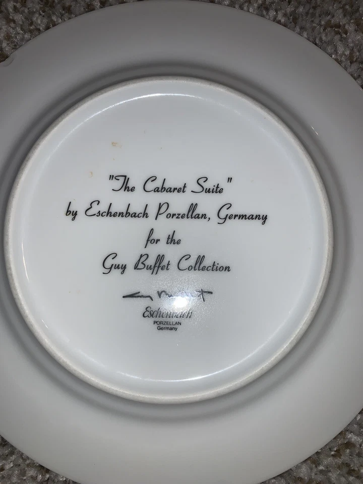 Guy Buffet Collection 8" Plato The Cabaret Suite Por Eschenbach Porzellan Alemania Foto 4 de 4