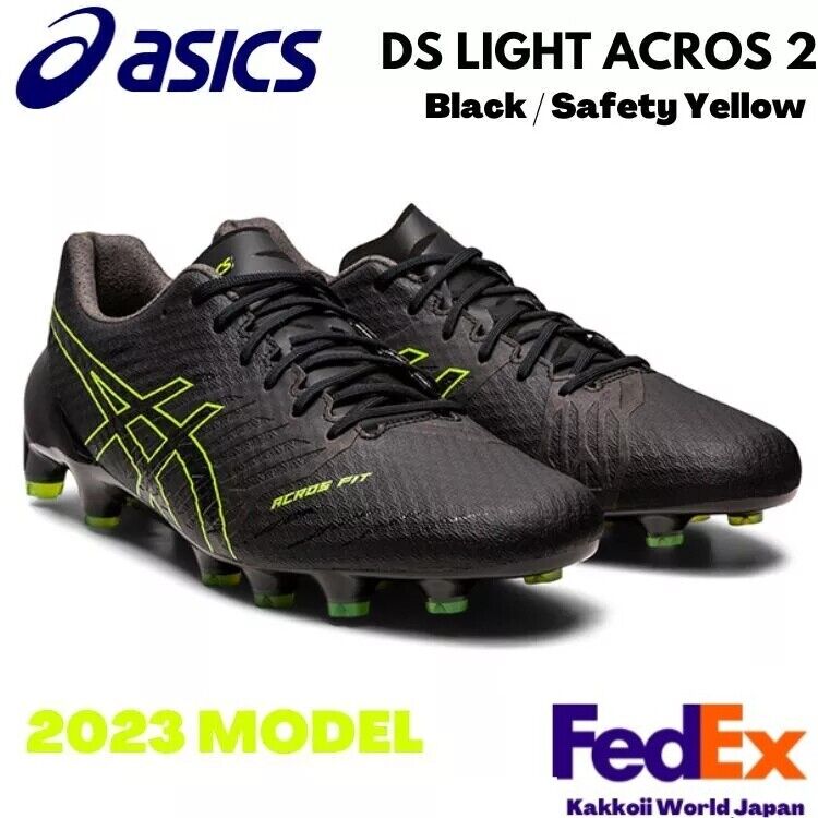 ASICS Soccer Cleats DS LIGHT ACROS 2 Black/Safety Yellow ASICS Soccer Cleats DS LIGHT ACROS 2 Black/Safety Yellow