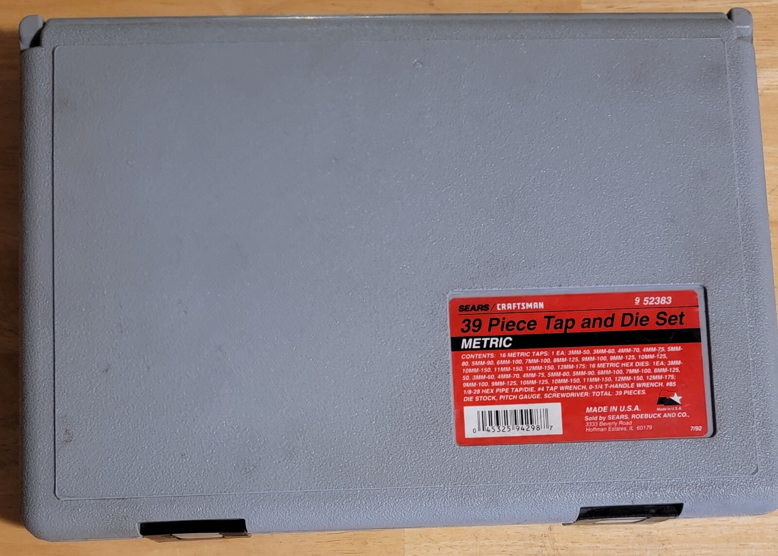 Craftsman 39 Piece Tap And Die Set Metric Model 9 52383 eBay