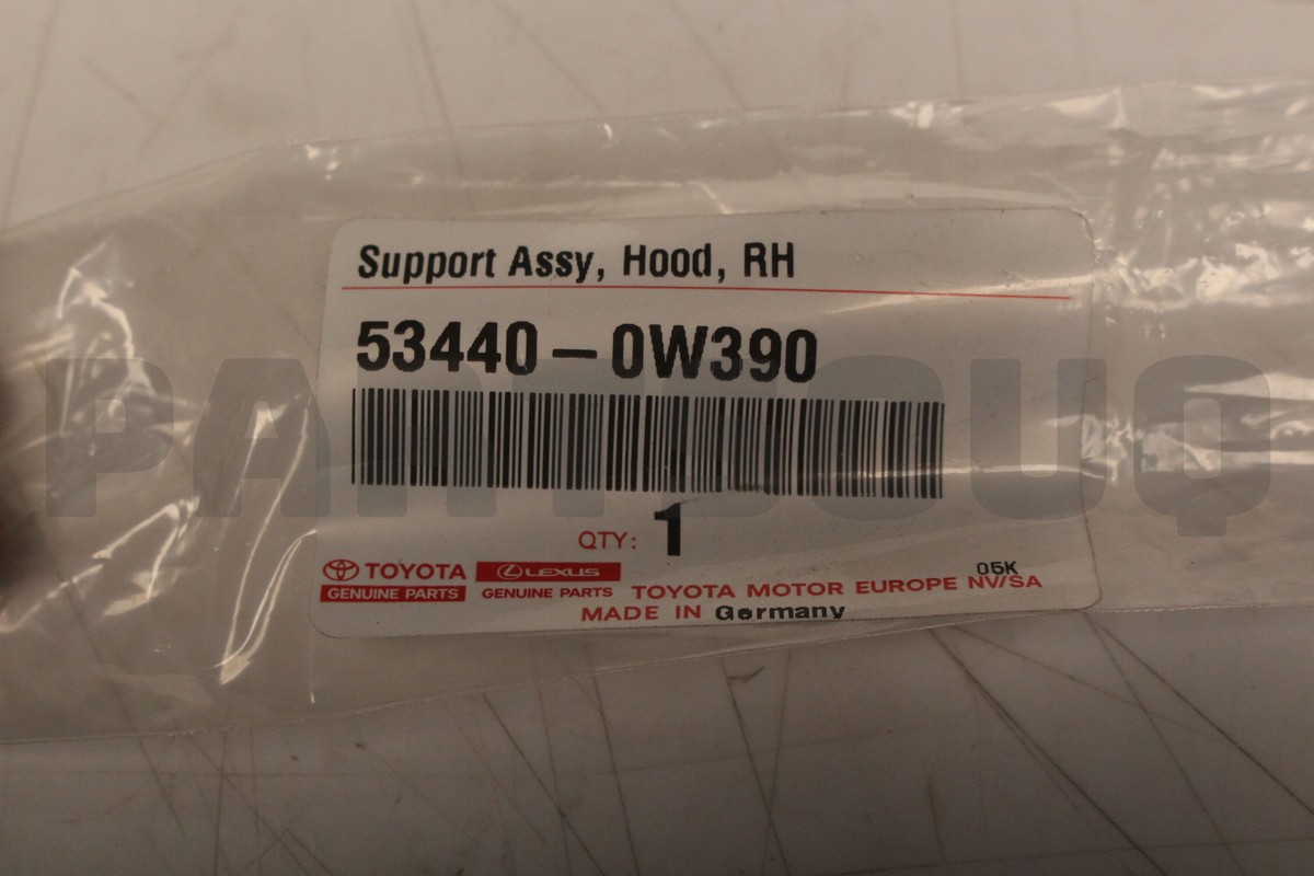 534400W390 Genuine Toyota SUPPORT ASSY, HOOD 53440-0W390 | eBay