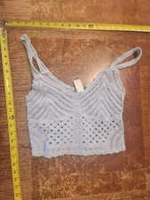 Sans Souci Crop Top Light Blue Women's Small *MORE IN STORE* #S116