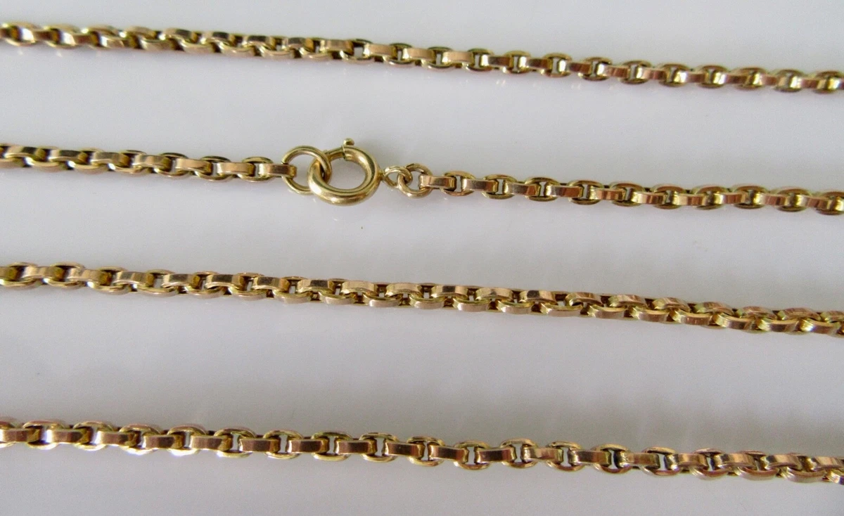 9ct Gold Necklace Edwardian 9ct Rose Gold Belcher Chain 33 inches