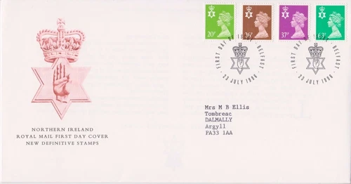 GB ROYAL MAIL FDC COVER 1996 NORTHERN IRELAND MACHIN DEFINITIVES BELFAST PMK