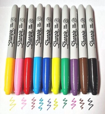 Sharpie Permanent Marker Pens Bullet Fine Point Tip Various Colours