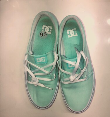 DC Shoes women  Size 8 Men 10 Women Aqua Canvas Casual Skate Sneakers