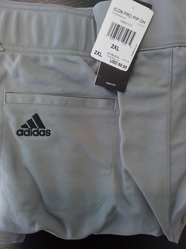 Adidas Sports Icon Pro Baseball Pants Mens Gray /Black Piped Open Hem GU3107 NEW - Picture 26 of 37