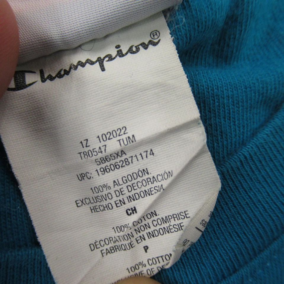 Camisa Champion Niños Pequeña Manga Corta Cuello Redondo Ligera Exterior Azul Foto 4 de 4