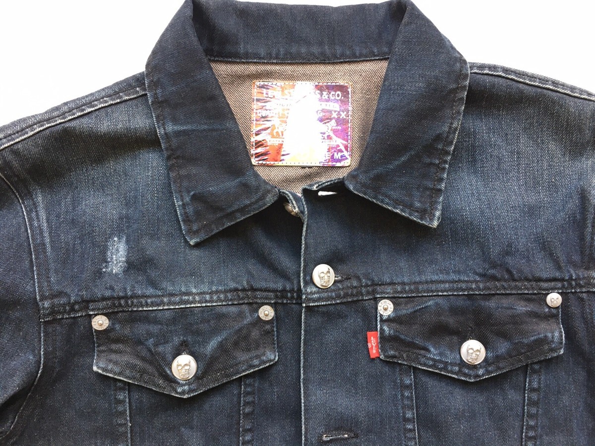 Levi's Damien Hirst 3rd デニム ジャケット スカル Levis x Damien Hirst Denim Skulls Trucker Jacket Sz Medium 2008