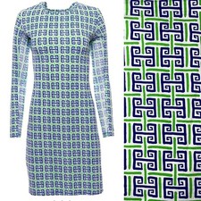 IBKUL Dress Size M Geo Key Kelly Green Preppy Golf Tennis Pickleball Resort New