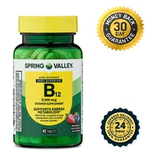 Spring Valley Extra Strength Vitamin B12 Metabolism 5000 mcg, 45 Count