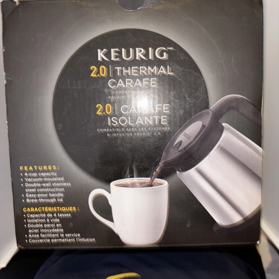 Jarra de café Keurig 2.0 negra térmica de doble pared nueva en caja Foto 2 de 4