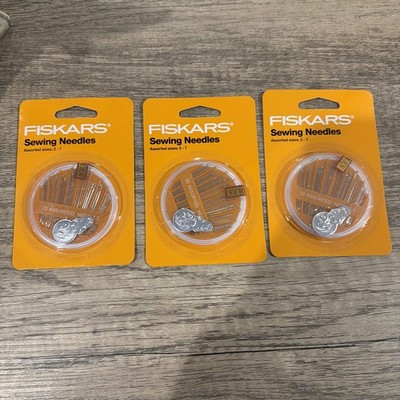Fiskars 30 Piece Sewing Needle Sets and Needle Threader New In Box (set of 3)