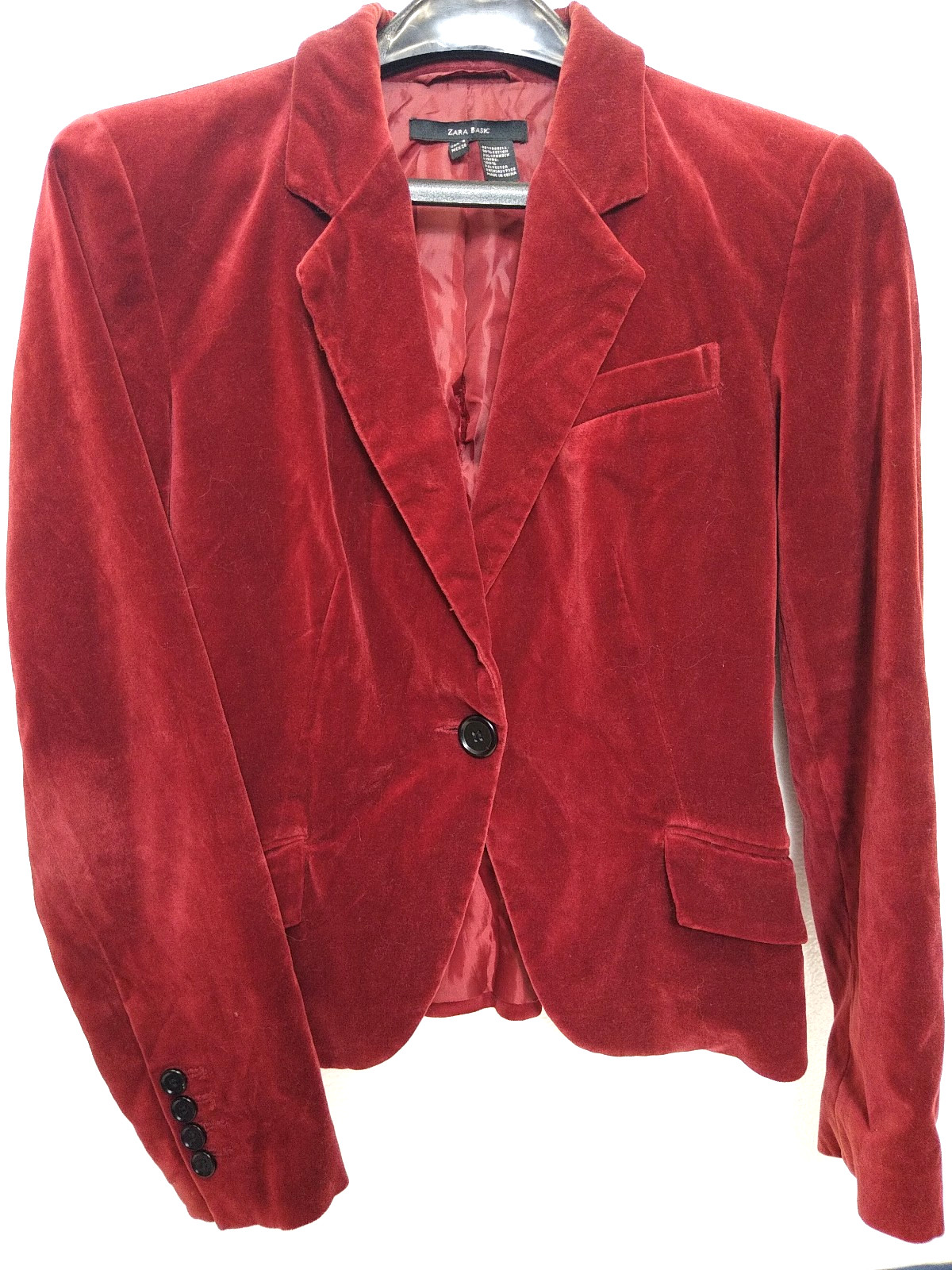 ZARA BASIC MAROON COLORED VALOUR SUIT JACKET SZ S… - image 1