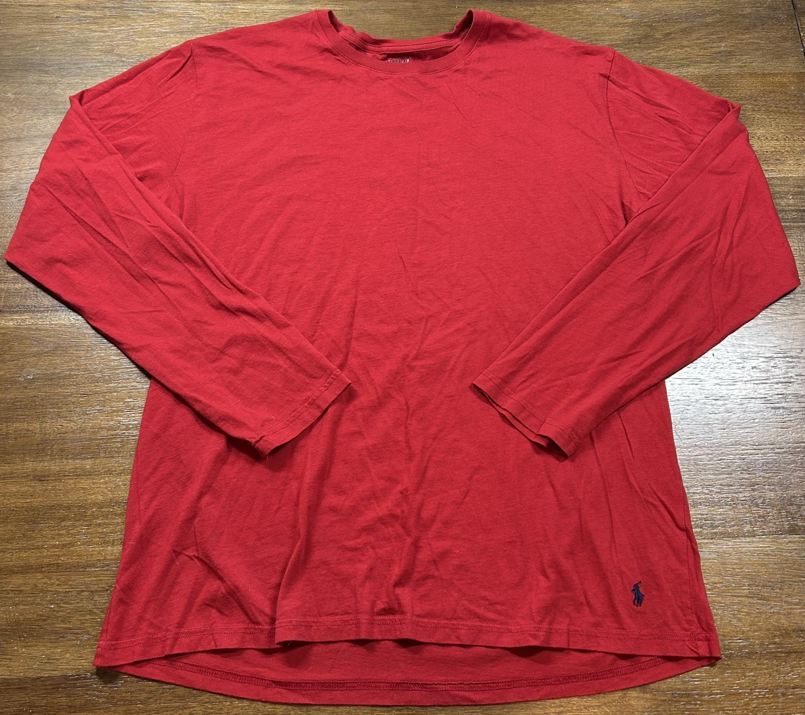 Polo Ralph Lauren Taglia XL Maglietta Uomo Firmata Rosso Pony Manica Lunga
